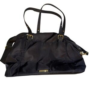 Madden‎ Girl Black Nylon Duffel Bag Gold Accents Travel Weekender Gym Bag